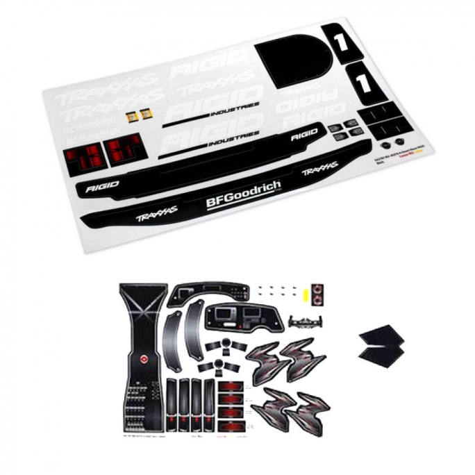 Planche de Stickers Carrosserie Unlimited Rigid RACER-1/7-TRAXXAS 8516
