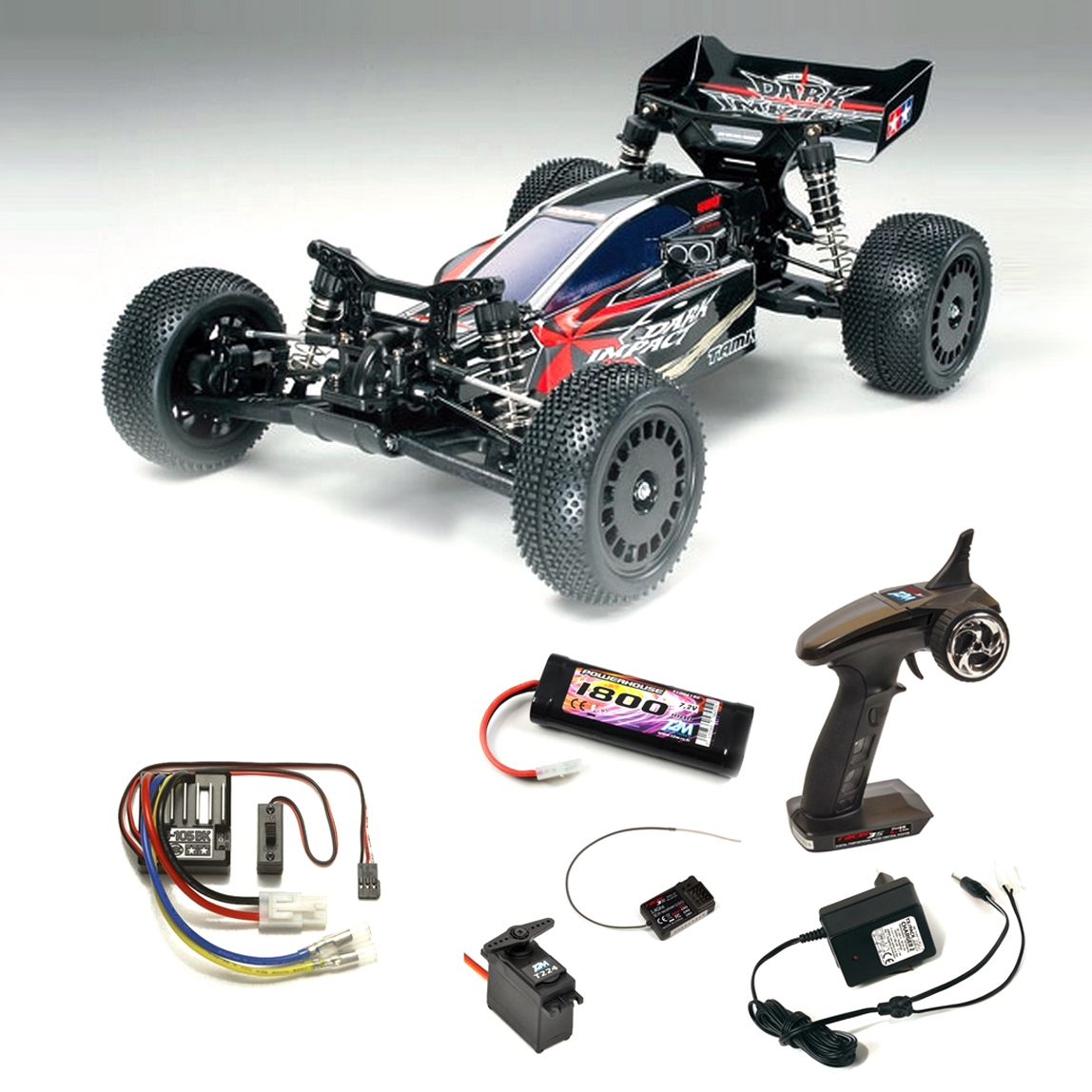 Tamiya Dark Impact brushed 1:10 Auto RC électrique Buggy 4 roues
