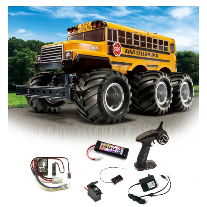 Pack Bus Scolaire US King Yellow G6-01 6WD Kit - 1/18 - TAMIYA 58653 PCK