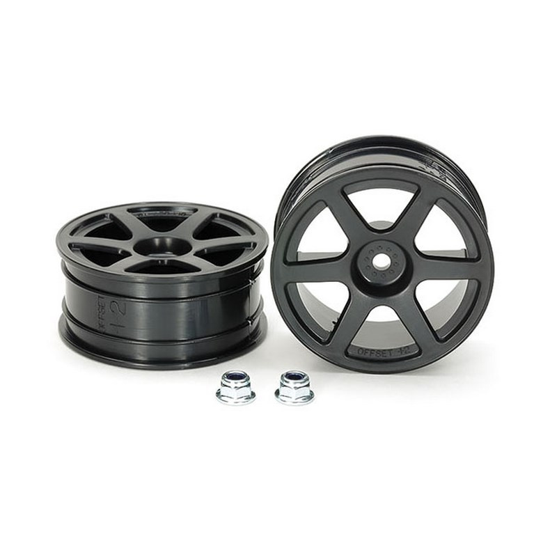 2 jantes 6 branches Noires - 1/10 - TAMIYA 53453
