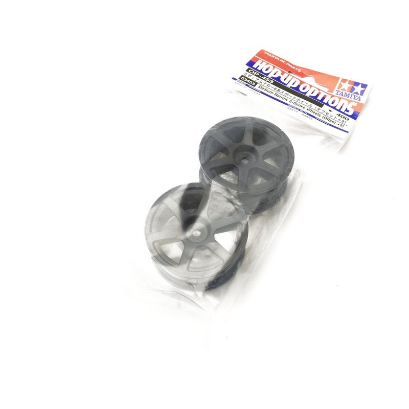 2 jantes 6 branches Noires - 1/10 - TAMIYA 53453
