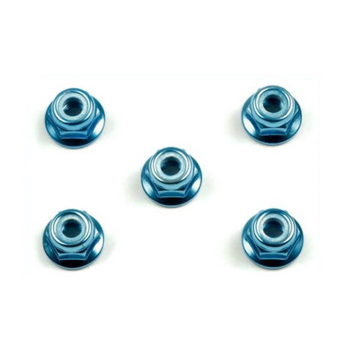 5 Ecrous de roue bleu 4mm - Nylon Stop - 1/10 - TAMIYA 53159