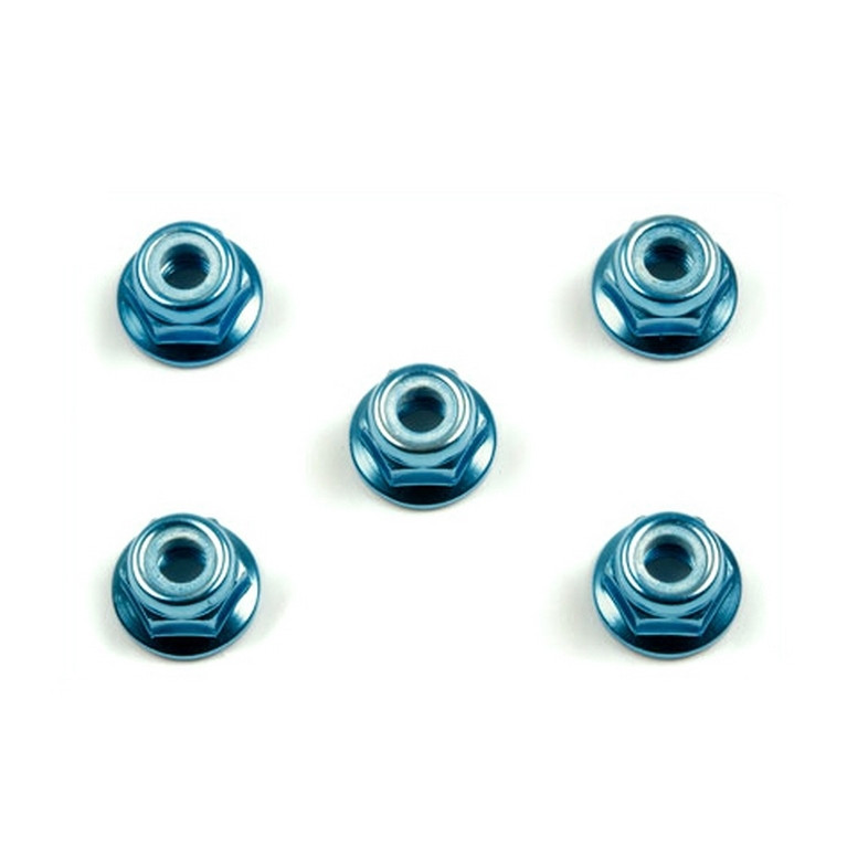 5 Ecrous de roue bleu 4mm - Nylon Stop - 1/10 - TAMIYA 53159