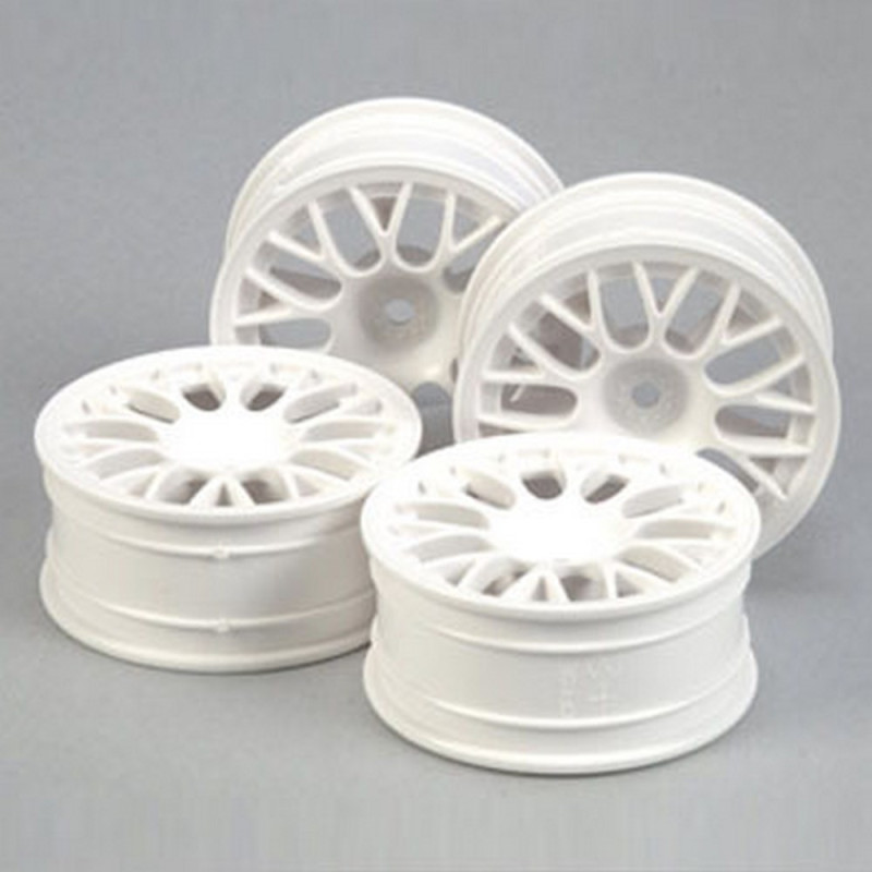 4 Jantes 24mm type BBS blanche déport 2 mm  - 1/10 - TAMIYA 53468