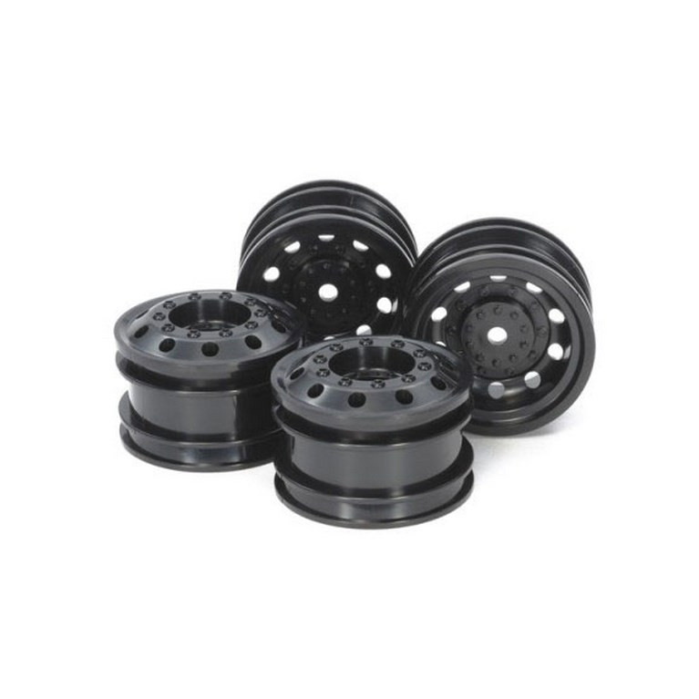 2x2 Jantes Racing Noires pour Camion - 1/14 - TAMIYA 54741