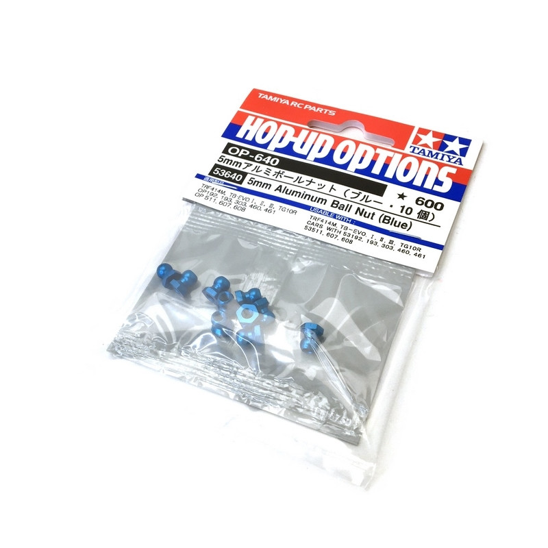 10 Rotules écrou aluminium 5 mm - 1/10 - TAMIYA 53640