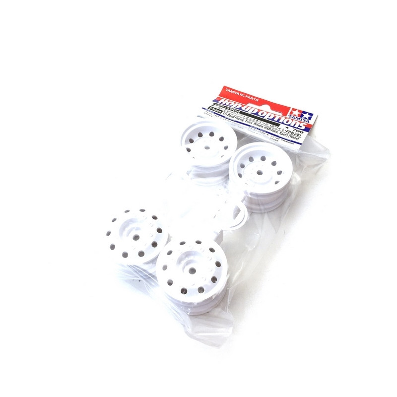 2x2 Jantes Racing Blanches pour Camion - 1/14 - TAMIYA 54964