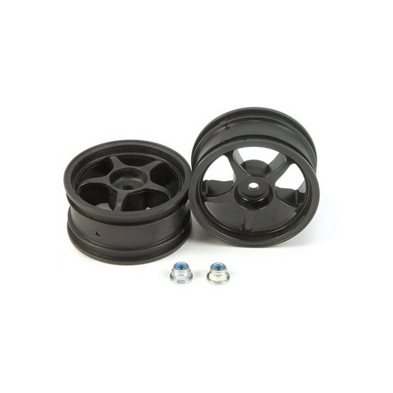 2 jantes 5 branches Noires 26 mm - 1/10 - TAMIYA 53335