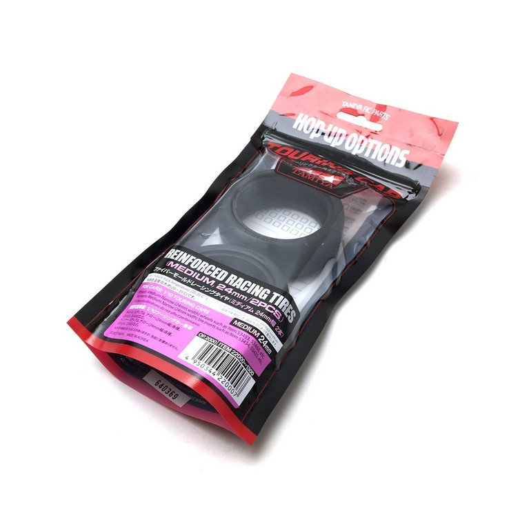 2 pneus slick renforcés 24 mm Medium - 1/10 - TAMIYA 22000