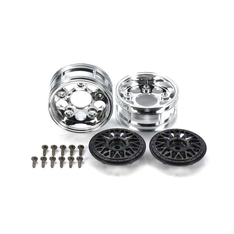 2 Jantes 26 mm déport +2 / +10 Noires - 1/10 - TAMIYA 54794