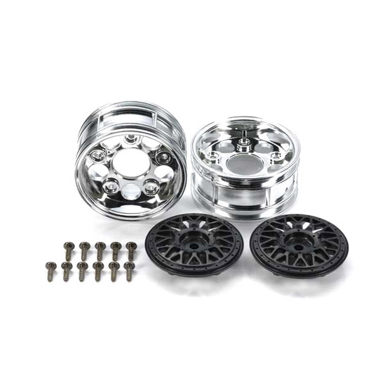 2 Jantes 26 mm déport +2 / +10 Noires - 1/10 - TAMIYA 54794
