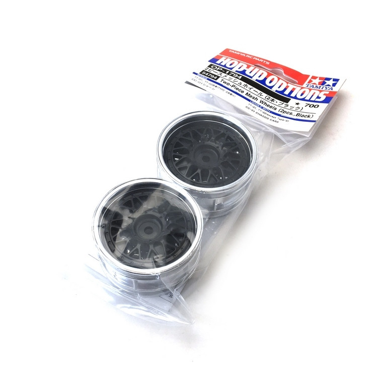 2 Jantes 26 mm déport +2 / +10 Noires - 1/10 - TAMIYA 54794