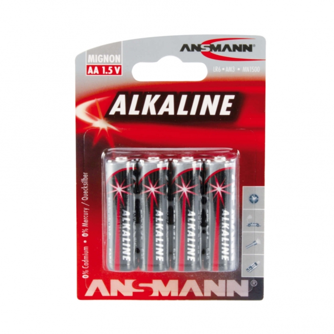 4 piles Alkaline LR6, AA, 1.5V - ANSMANN 500609043