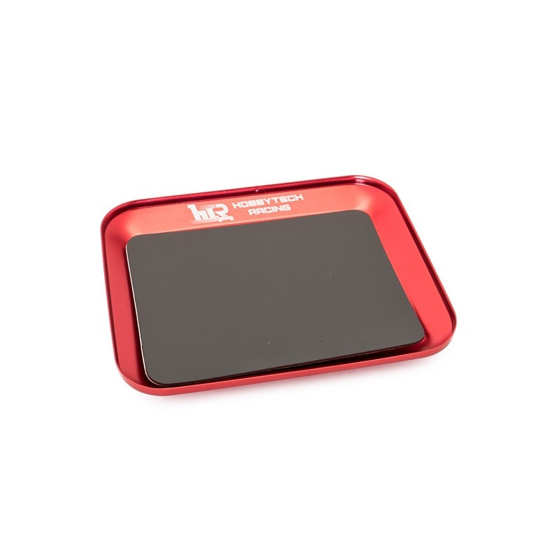 Plateau magnétique en aluminium rouge 119x101mm -  HOBBYTECH HT421850RD