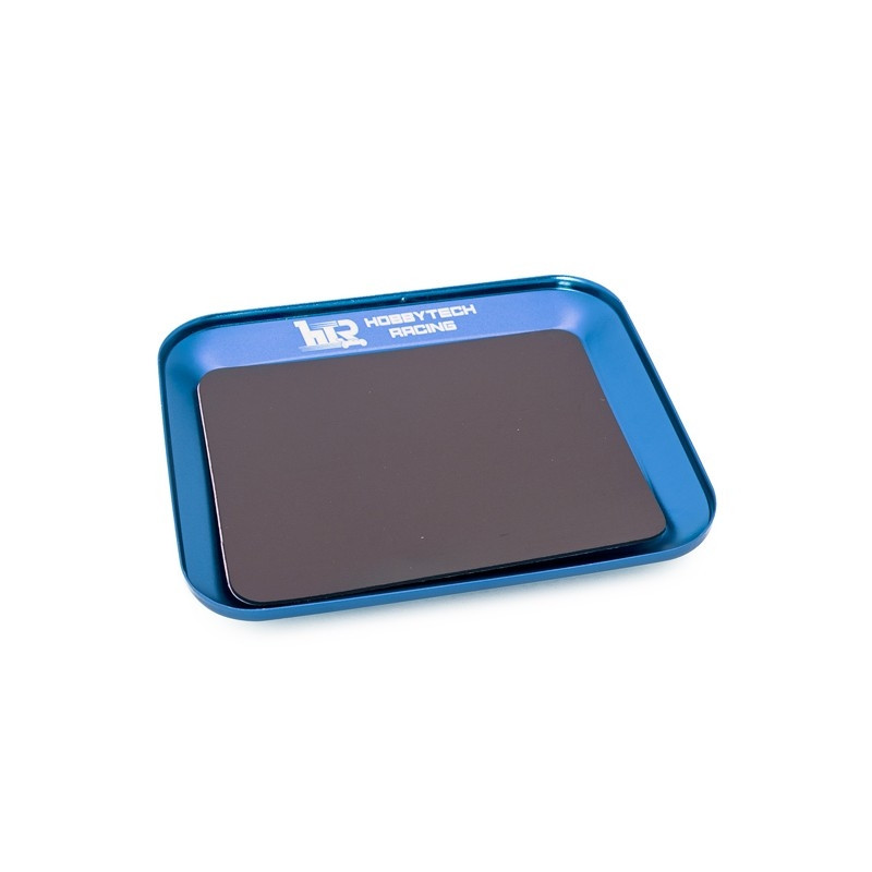 Plateau magnétique en aluminium bleu 119x101mm -  HOBBYTECH HT421850BL