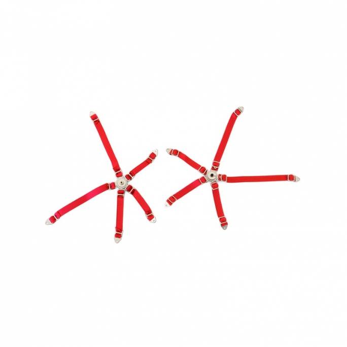 2 ceintures de siège baquet rouge avec attache en métal -  HOBBYTECH HTSU1801078