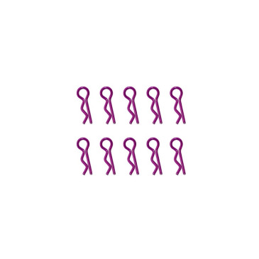 10 clips de carrosserie violet anodisés - 1/10 -  HOBBYTECH HT502381P