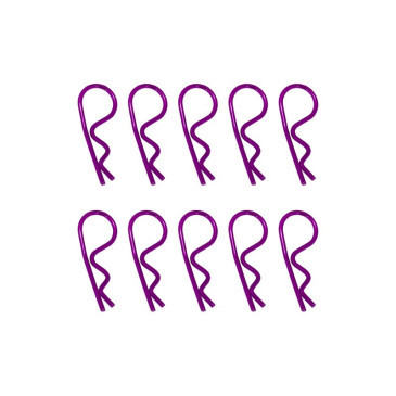10 clips de carrosserie violet anodisés - 1/8 -  HOBBYTECH HT502391P