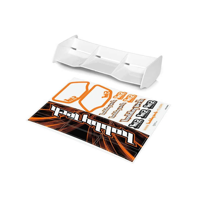 Aileron buggy plastique blanc + stickers - 1/8 - HOBBYTECH HT501600