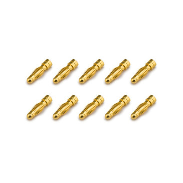 10 Prises plaquées Or PK 3 mm mâle - 1/10 - KONECT KN-130306-10M