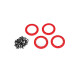 4 cerclages Aluminium Beadlock Rouges - 1/10 - TRAXXAS 8169R