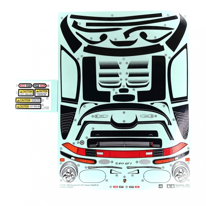 Planche de Stickers Porsche 911 GT1 - TAMIYA 9494224 - 1/10