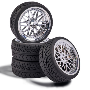 Roues piste Type BBS chromées (x4) - CARSON 500900159 - 1/10