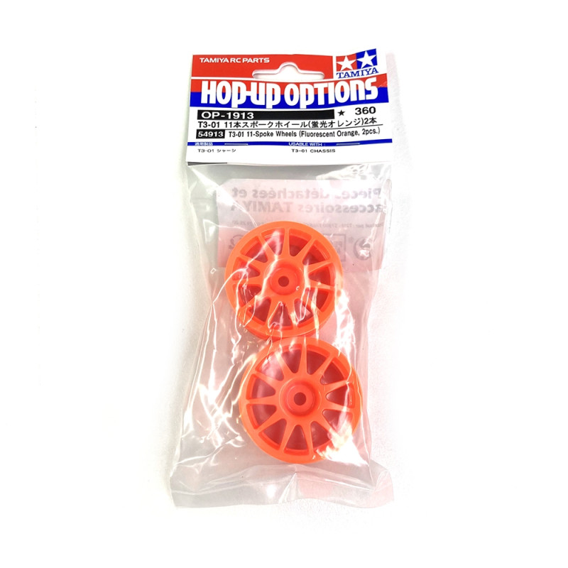 Jantes 11 branches orange T3-01 (x 2) - TAMIYA 54913 - 1/10