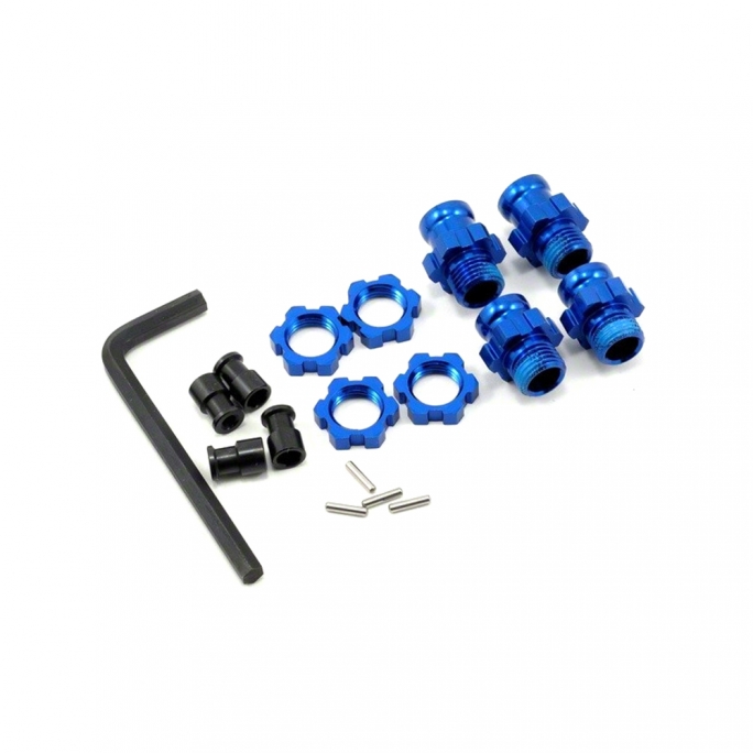 Hexagones 17 mm aluminium bleu (x4) - TRAXXAS 5853X - 1/10