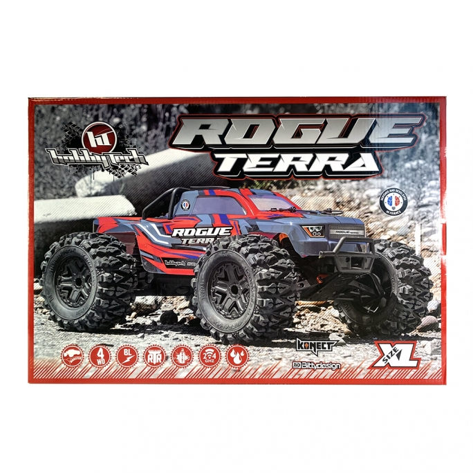 Monster Rogue Terra Brushless 4x4 RTR Rouge - HOBBYTECH ROGTRDRTR - 1/10