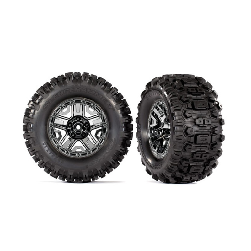 Roues Black Chrome pour HOSS (x2) - TRAXXAS 9072 - 1/10