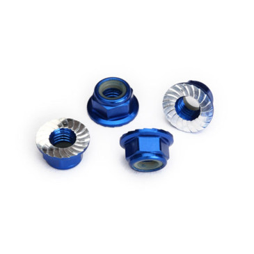 Ecrous à blocage, 5 mm, Bleus (x4) - TRAXXAS 8447X