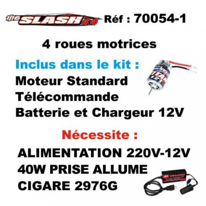 Mini Slash XL-5 TQ RTR ID Rouge - TRAXXAS 700541MARK - 1/16