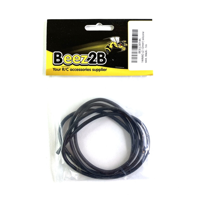 Fil silicone 14AWG (2,12mm²) noir, 1m - BEEZ2B BEEC3014K