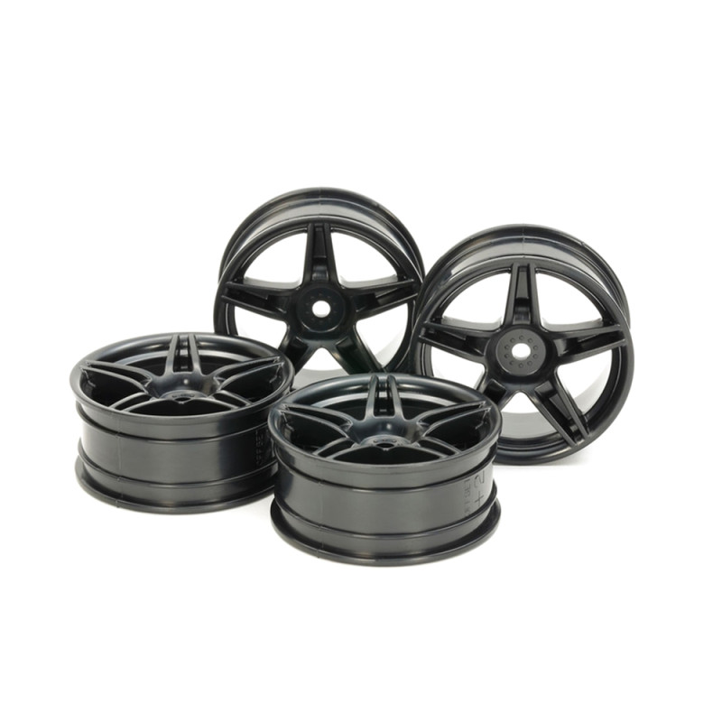 Jantes à 5 Branches Noires 24 mm (x4) - 1/10 - TAMIYA 54853