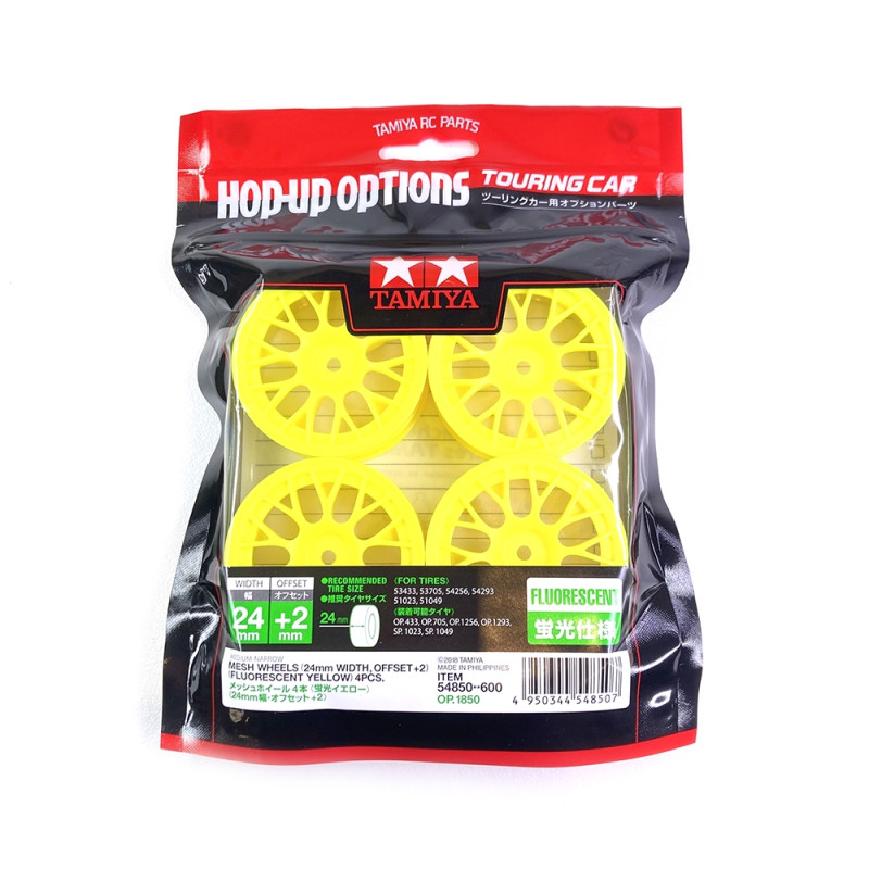 Jantes Type BBS Jaune Fluo 24 mm (x4) - 1/10 - TAMIYA 54850