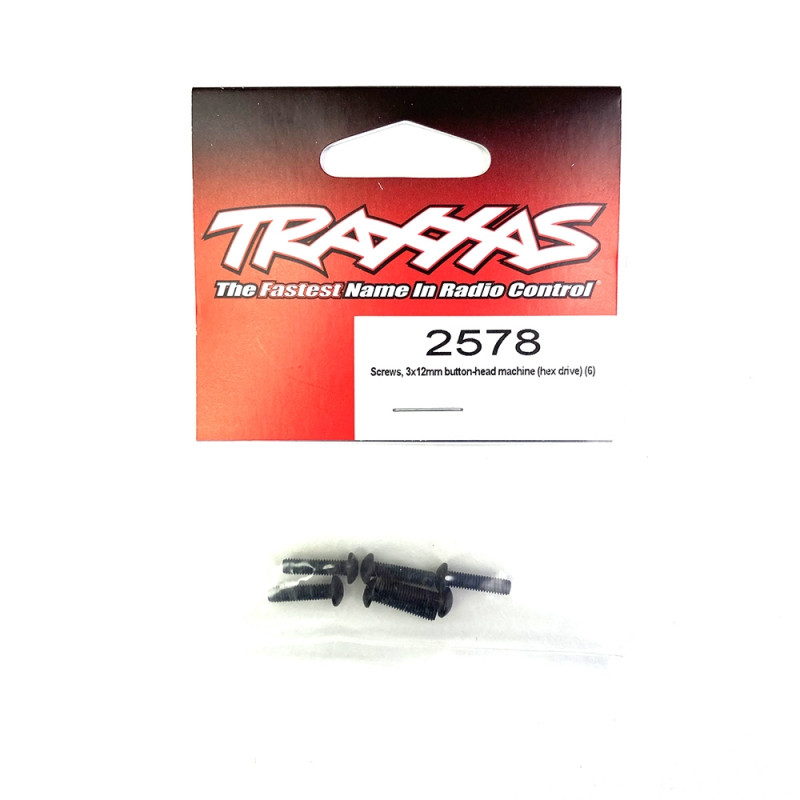 Vis BTR à Tête Bombée 3 x 12 mm (x6) - TRAXXAS 2578