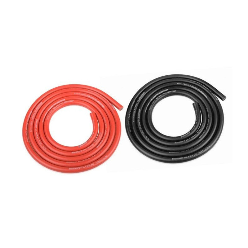 Fil Noir et Rouge Ultra V+ Silicone Super Flexible 12AWG 2x1m - CORALLY  50112