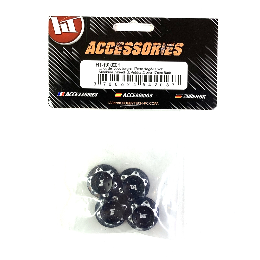 4 écrous Borgnes Pour Buggy RC 1/8 - Noir PW0100R, Compatibles Kyosho, Traxxas, Arrma, Losi, Mugen Et Autres Marques