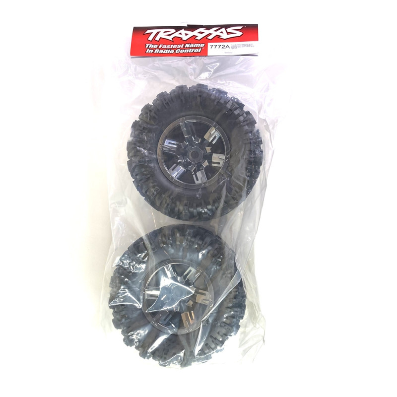 Roues X-MAXX Noires Chrome (x2) - TRAXXAS 7772A - 1/5