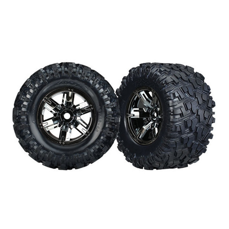 Roues X-MAXX Noires Chrome (x2) - TRAXXAS 7772A - 1/5