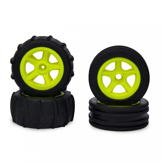 Roues Buggy 2WD Jaune Fluo (x4) - CARSON 500900155 - 1/10