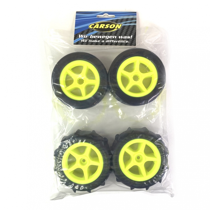 Roues Buggy 2WD Jaune Fluo (x4) - CARSON 500900155 - 1/10