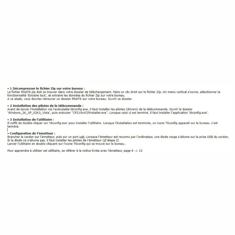 Radiocommande Pilot 6T 2.4GHz - T2M T3425