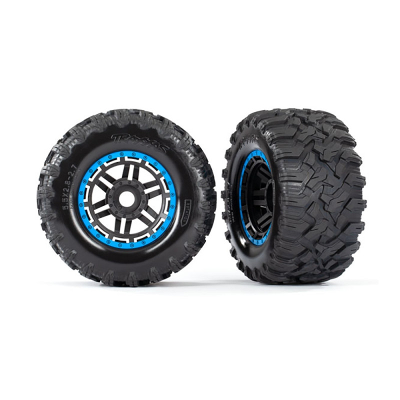 Roues MAXX 17 mm / 2.8, Bleu (x2) - TRAXXAS 8972A