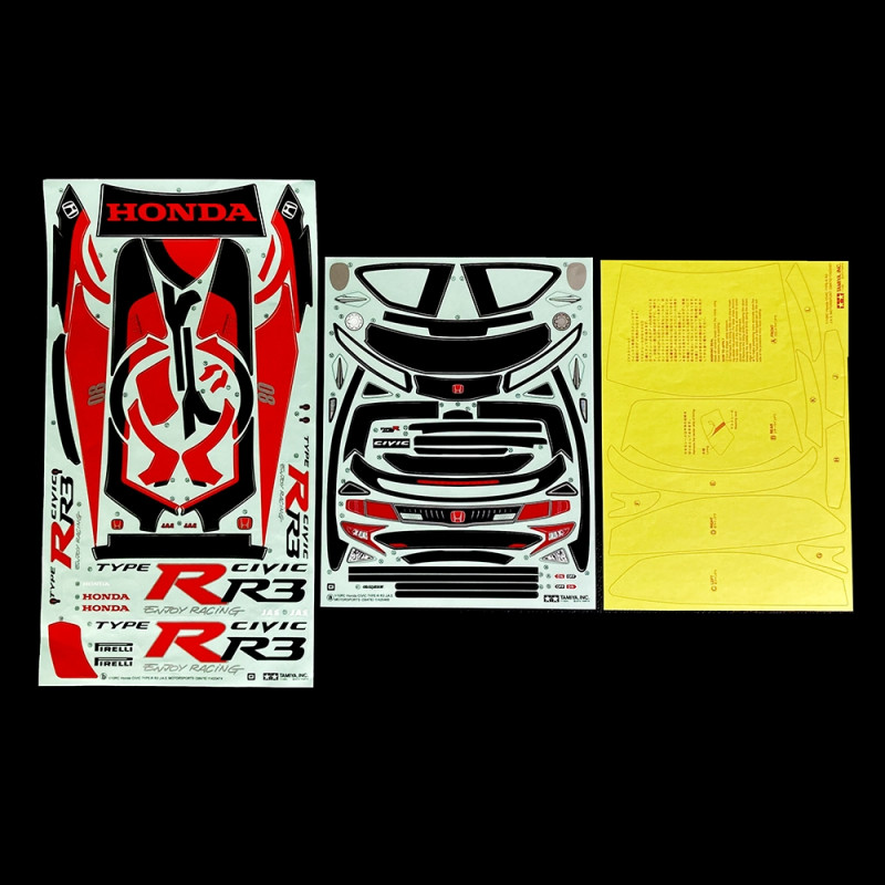 Planche de Stickers TAMIYA Honda Civic Type R-R3 - TAMIYA 9495651 - 1/10