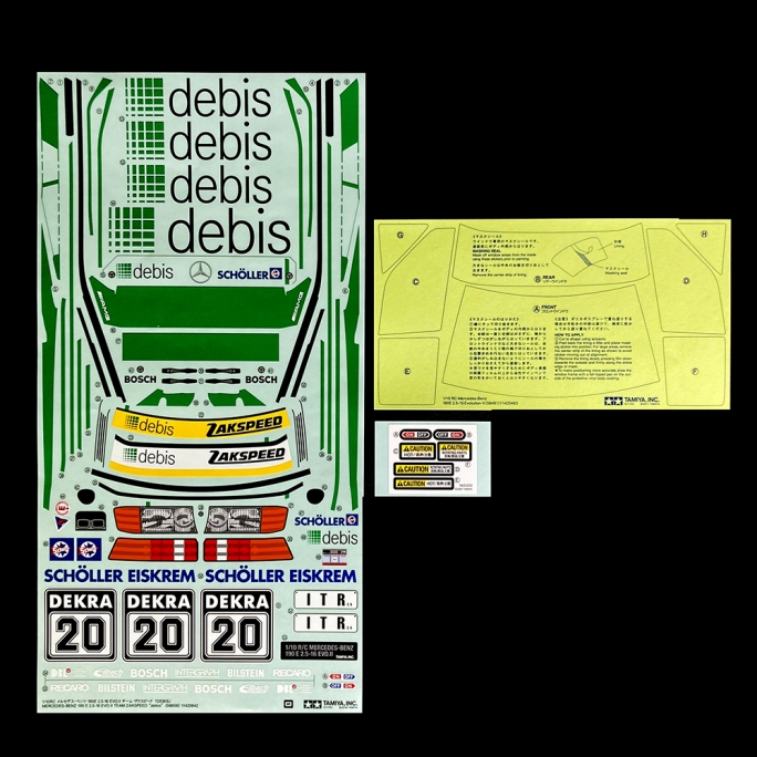 Planche de Stickers TAMIYA Mercedes Debis Dekra - TAMIYA 9495933 - 1/10