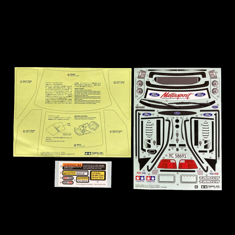 Planche de Stickers TAMIYA Ford Escort RS - TAMIYA 9490028 - 1/10