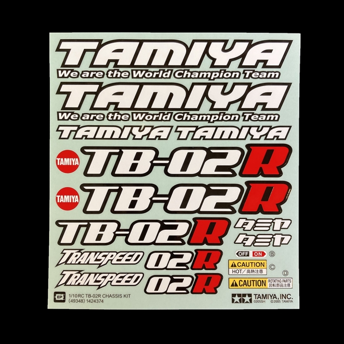 Planche de Stickers TAMIYA TB-02R - TAMIYA 9494086 - 1/10