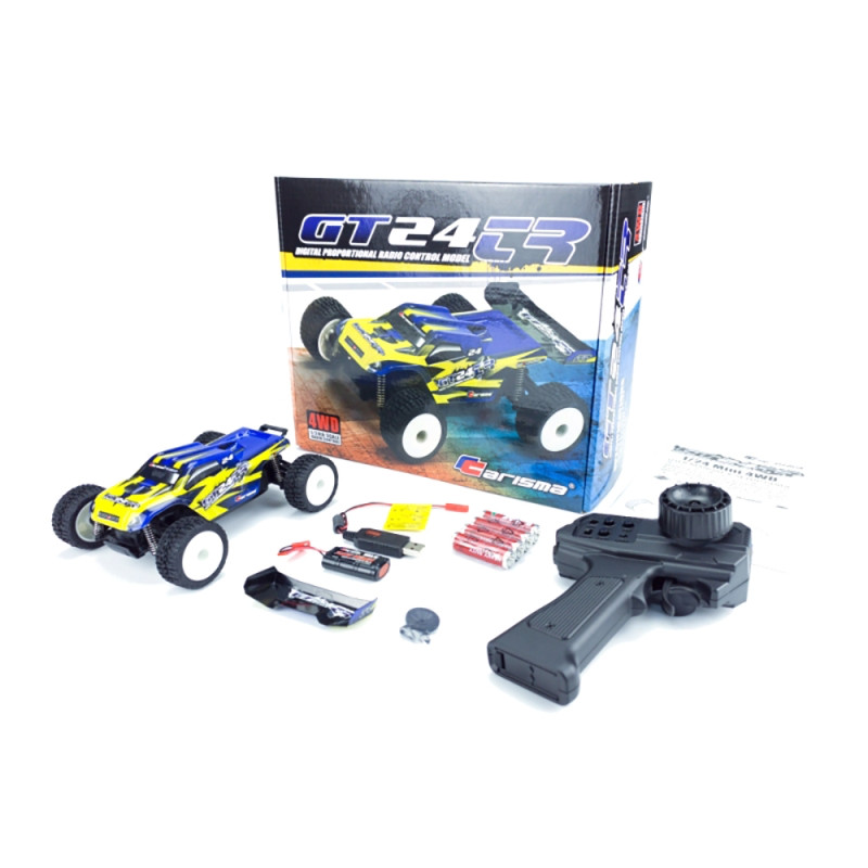 GT24TR Micro Truggy 4x4 RTR Brushless Jaune Bleu - CARISMA 58168 - 1/24